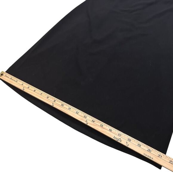 Nina Leonard Sz S Dress Black Crepe Midi Beaded Sheer Short Sleeve Round Neck - Picture 13 of 14